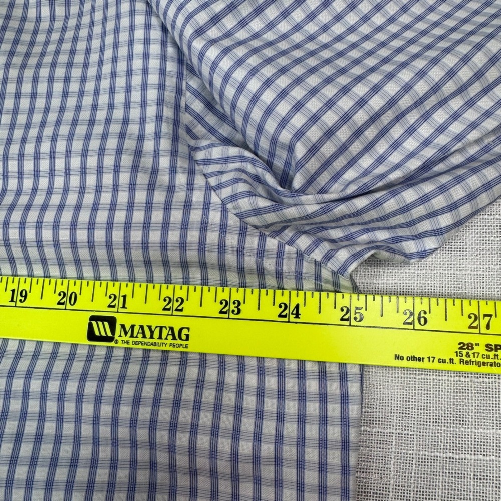 Canali Dress Shirt 43/17 Blue Gingham French Cuff Italian Quiet Luxury Preppy - Picture 13 of 16